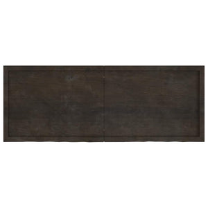 Vägghylla mörkbrun 160x60x(2-4) cm behandlad massiv ek