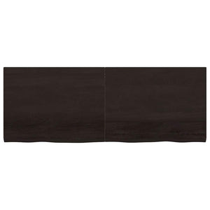 Vägghylla mörkbrun 160x60x(2-4) cm behandlad massiv ek