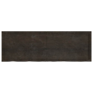 Vägghylla mörkbrun 180x60x(2-6) cm behandlad massiv ek