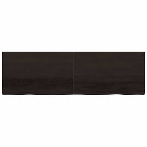 Vägghylla mörkbrun 200x60x(2-4) cm behandlad massiv ek