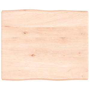 Bordsskiva 60x50x(2-4) cm obehandlad massiv ek levande kant