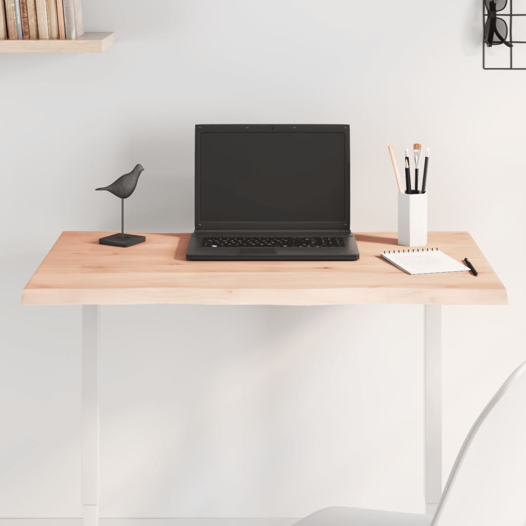 Bordsskiva 80x50x2 cm obehandlad massiv ek levande kant