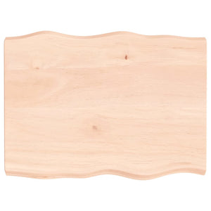 Bordsskiva 80x60x(2-6) cm obehandlad massiv ek levande kant