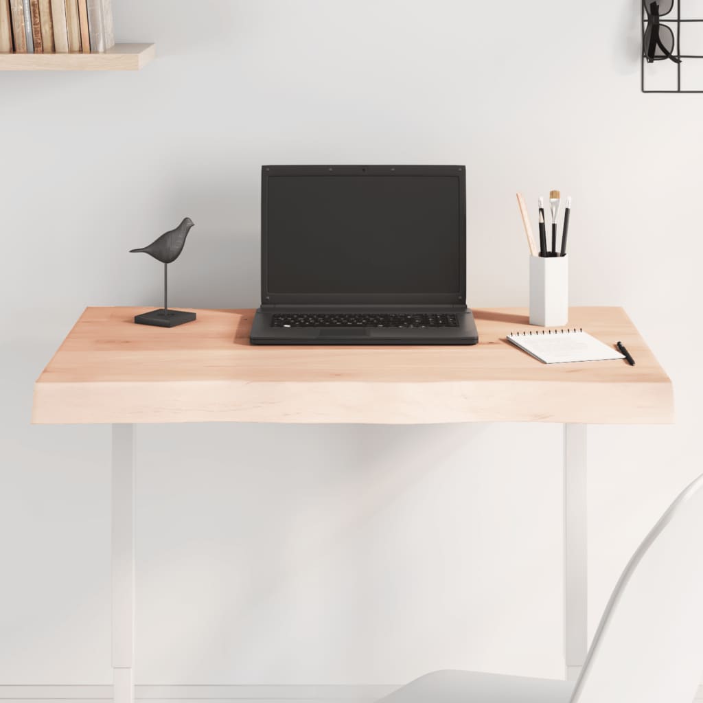 Bordsskiva 80x60x(2-6) cm obehandlad massiv ek levande kant