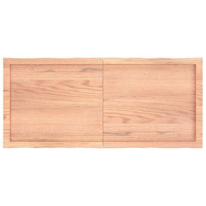 Bordsskiva ljusbrun 120x50x(2-6) cm massivt trä levande kant