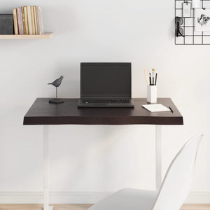 Bordsskiva mörkbrun 80x50x(2-4) cm massivt trä levande kant