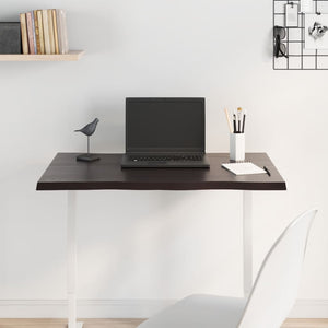 Bordsskiva mörkbrun 80x60x2 cm massiv ek levande kant