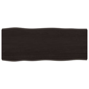 Bordsskiva mörkbrun 100x40x(2-4) cm massivt trä levande kant