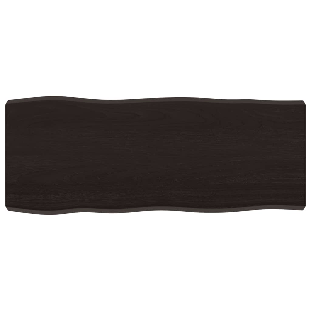 Bordsskiva mörkbrun 100x40x(2-6) cm massivt trä levande kant
