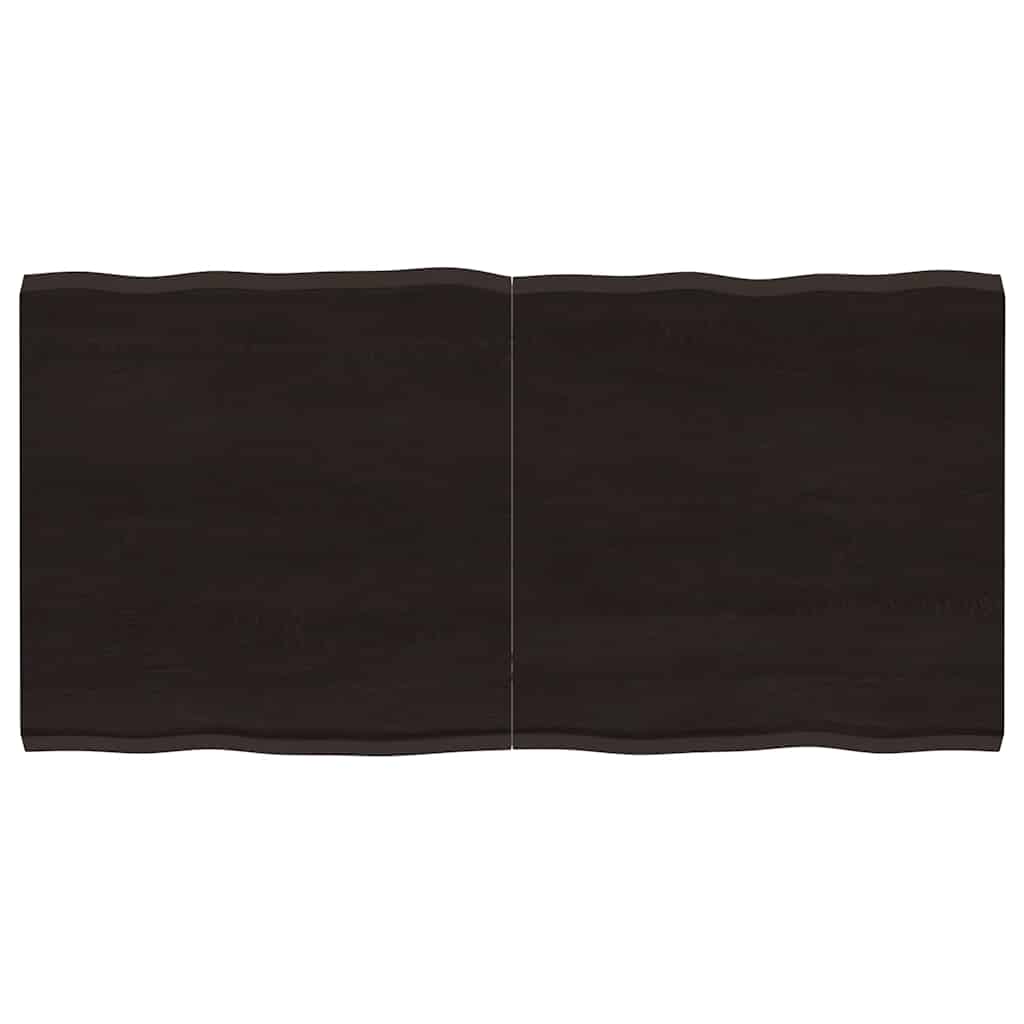 Bordsskiva mörkbrun 120x60x(2-4) cm massivt trä levande kant