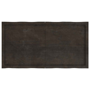 Bordsskiva mörkbrun 120x60x(2-4) cm massivt trä levande kant
