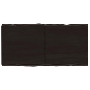 Bordsskiva mörkbrun 120x60x(2-6) cm massivt trä levande kant