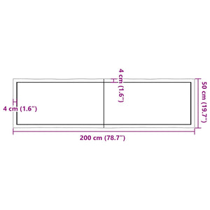 Bordsskiva mörkbrun 200x50x(2-4) cm massivt trä levande kant