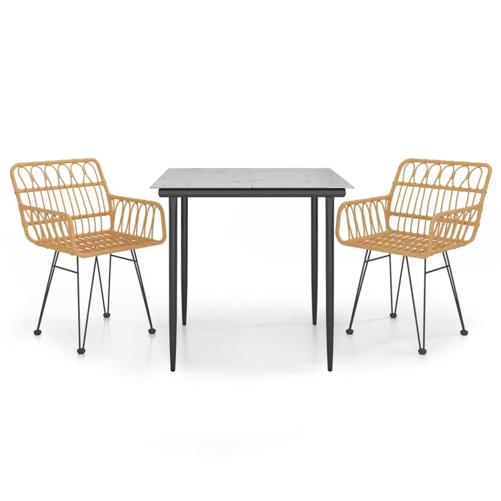 Matgrupp för trädgården 3 delar konstrotting