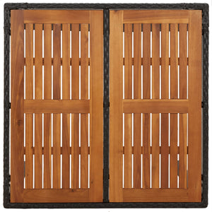 Matgrupp för trädgården med dynor 3 delar svart konstrotting