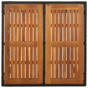 Matgrupp för trädgården med dynor 5 delar svart konstrottning