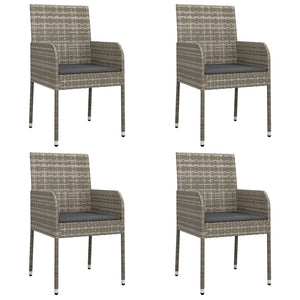 Matgrupp för trädgården dynor 5 delar svart&grå konstrottning