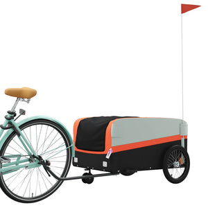 Cykelvagn svart och orange 45 kg järn