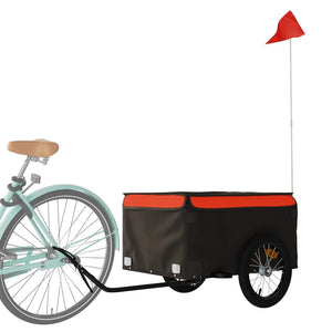 Cykelvagn svart och orange 45 kg järn
