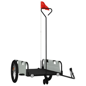 Cykelvagn grå och svart oxfordtyg och järn