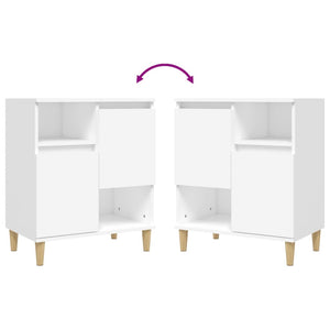 Skänk 2 st vit 60x35x70 cm konstruerat trä