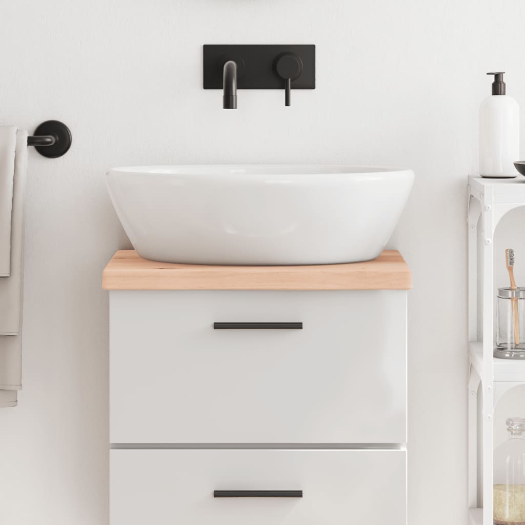 Bänkskiva för badrum 40x30x(2-4) cm obehandlat massivt trä