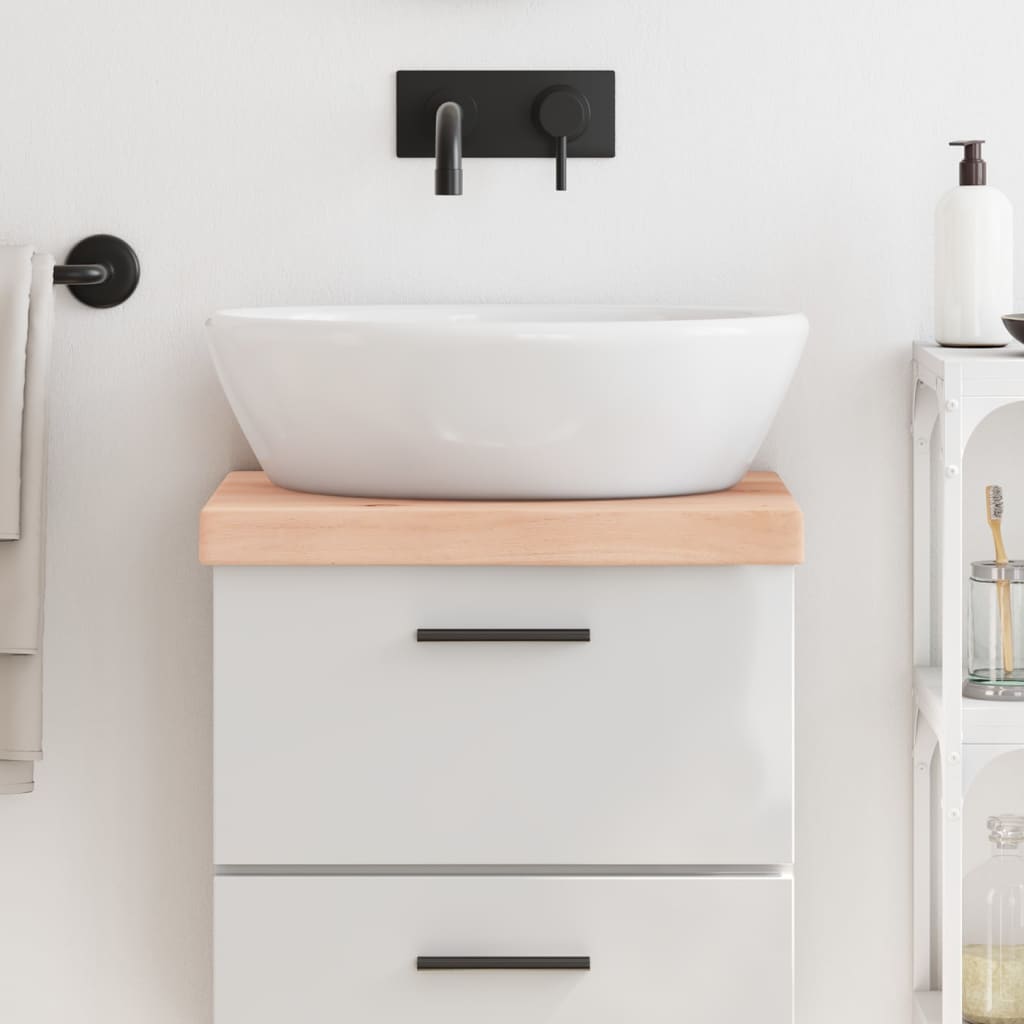 Bänkskiva för badrum 40x30x(2-6) cm obehandlat massivt trä