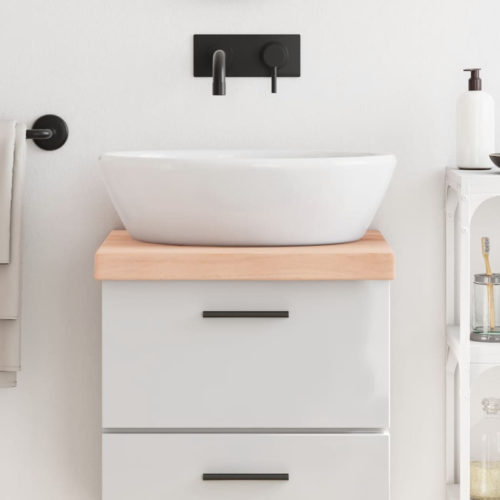 Bänkskiva för badrum 40x50x(2-6) cm obehandlat massivt trä