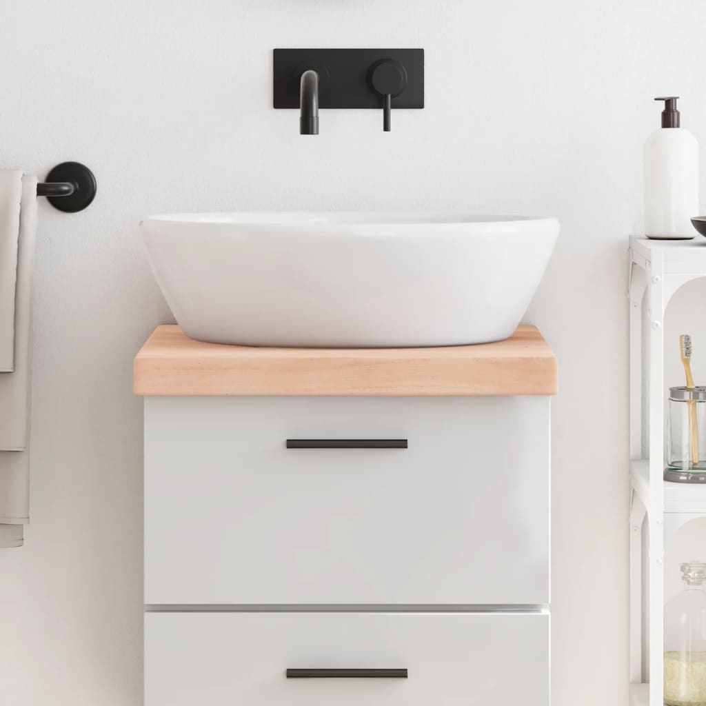 Bänkskiva för badrum 40x60x(2-6) cm obehandlat massivt trä