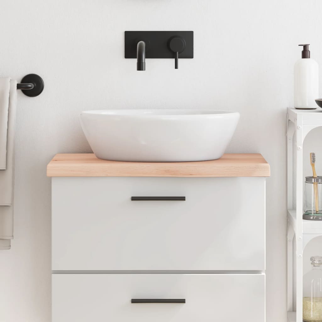 Bänkskiva för badrum 60x40x(2-4) cm obehandlat massivt trä