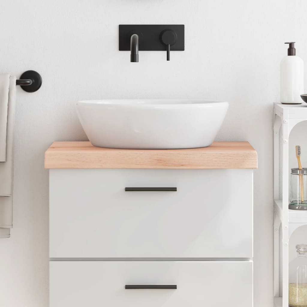 Bänkskiva för badrum 60x40x(2-6) cm obehandlat massivt trä