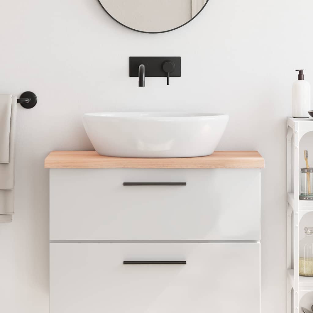 Bänkskiva för badrum 80x40x(2-4) cm obehandlat massivt trä