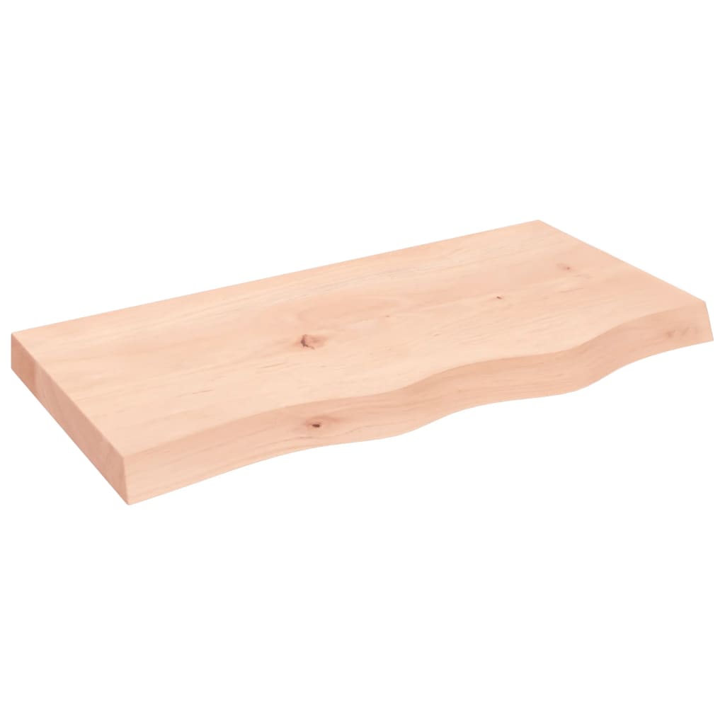 Bänkskiva för badrum 80x40x(2-6) cm obehandlat massivt trä