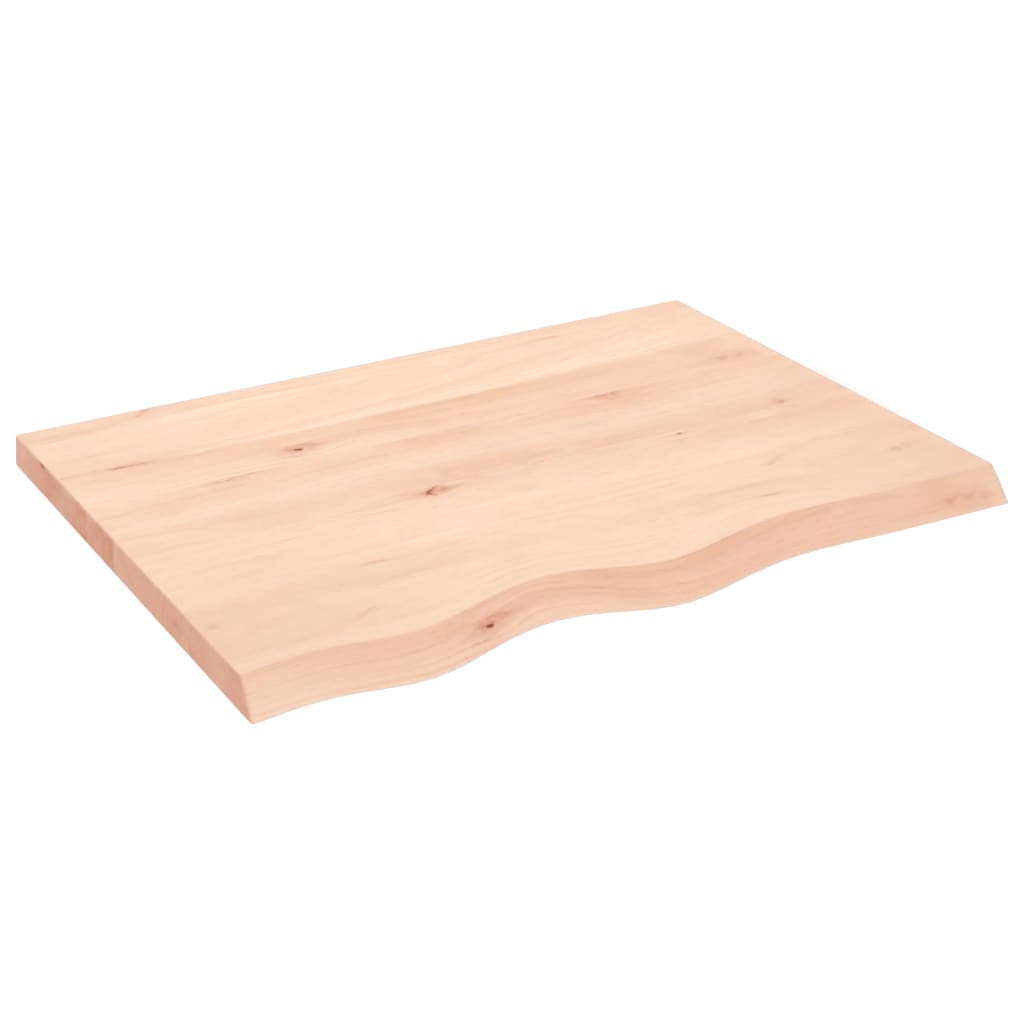 Bänkskiva för badrum 80x60x(2-4) cm obehandlat massivt trä