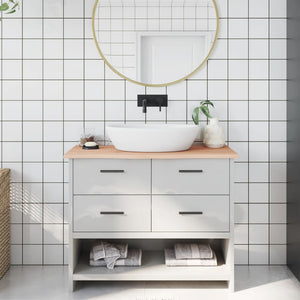 Bänkskiva för badrum 100x30x2 cm obehandlat massivt trä