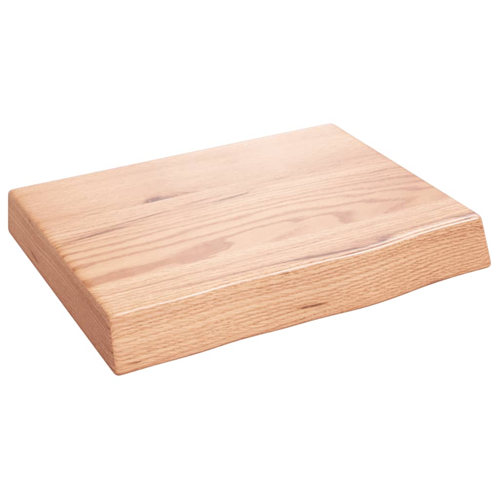 Bänkskiva badrum ljusbrun 40x30x(2-6) cm behandlat massivt trä