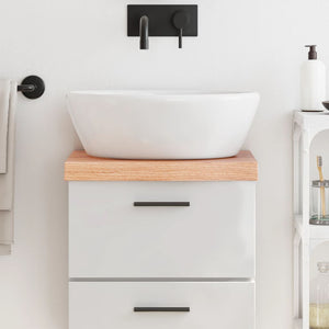 Bänkskiva badrum ljusbrun 40x30x(2-6) cm behandlat massivt trä