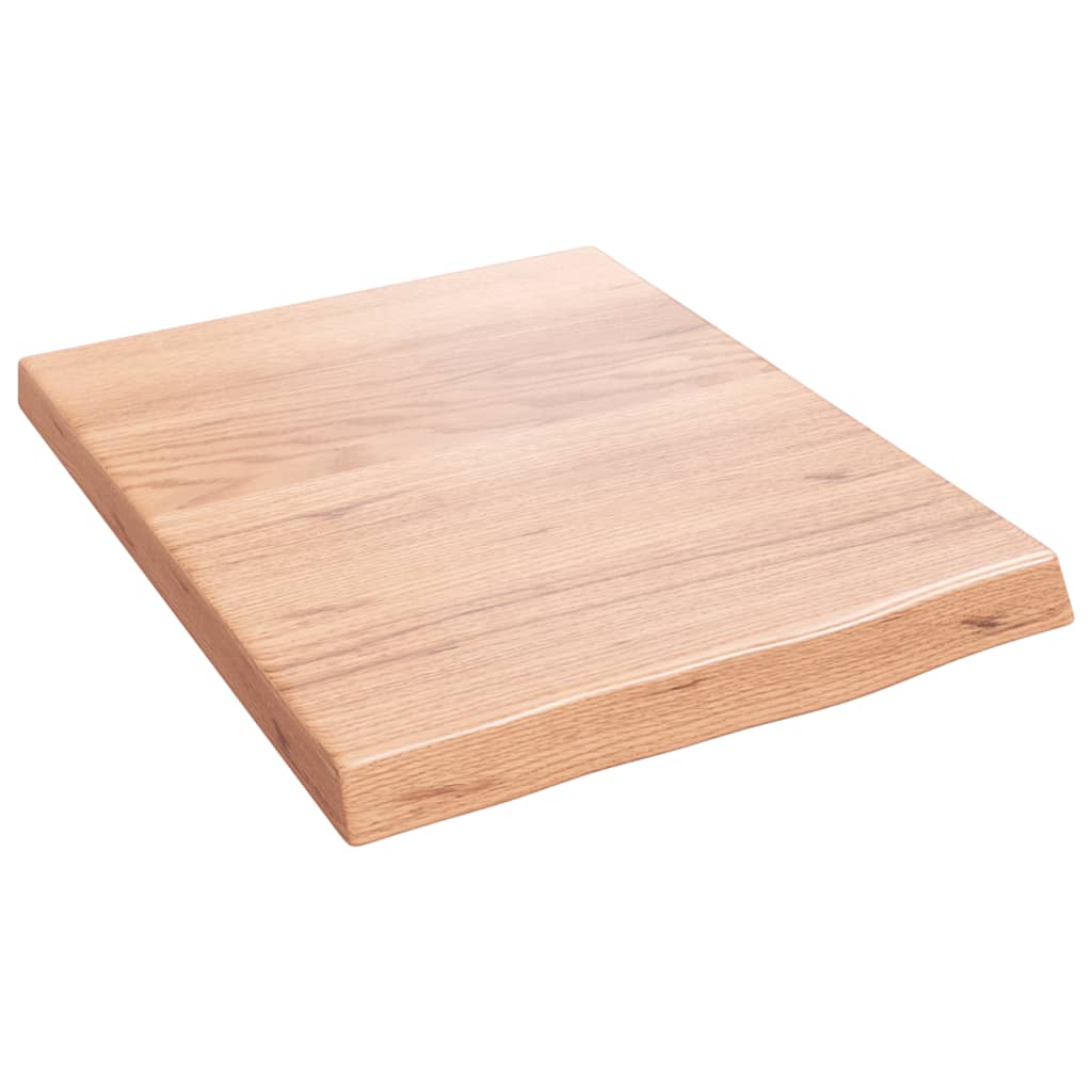 Bänkskiva badrum ljusbrun 40x50x(2-4) cm behandlat massivt trä