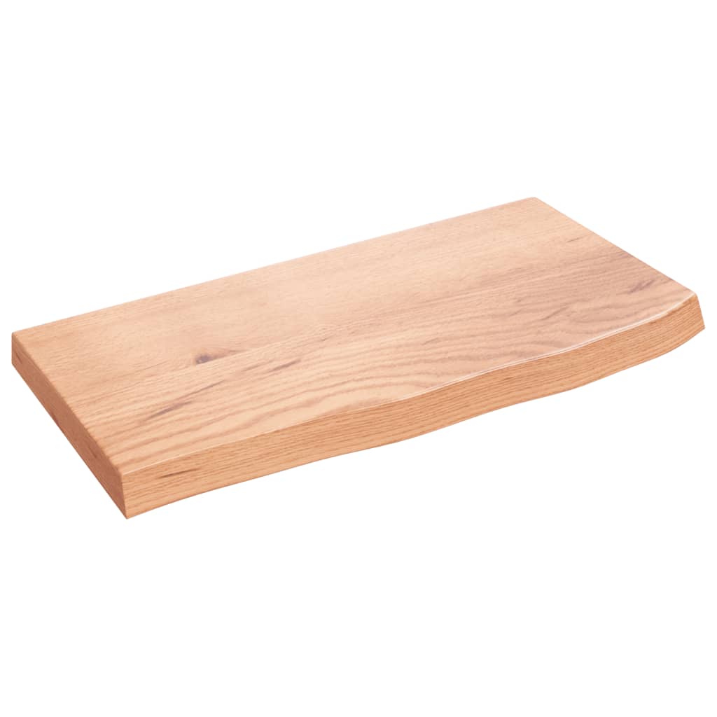 Bänkskiva badrum ljusbrun 60x30x(2-4) cm behandlat massivt trä