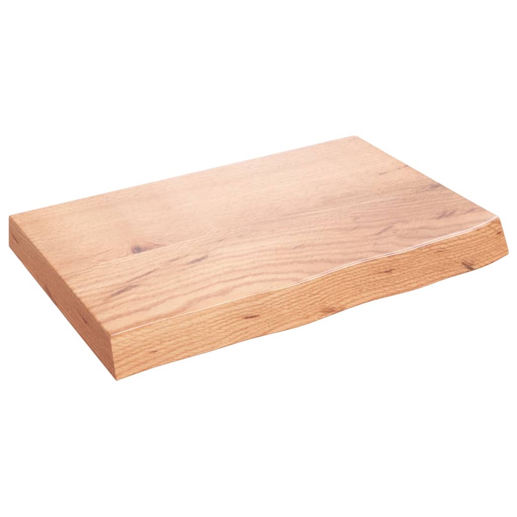 Bänkskiva badrum ljusbrun 60x40x(2-6) cm behandlat massivt trä