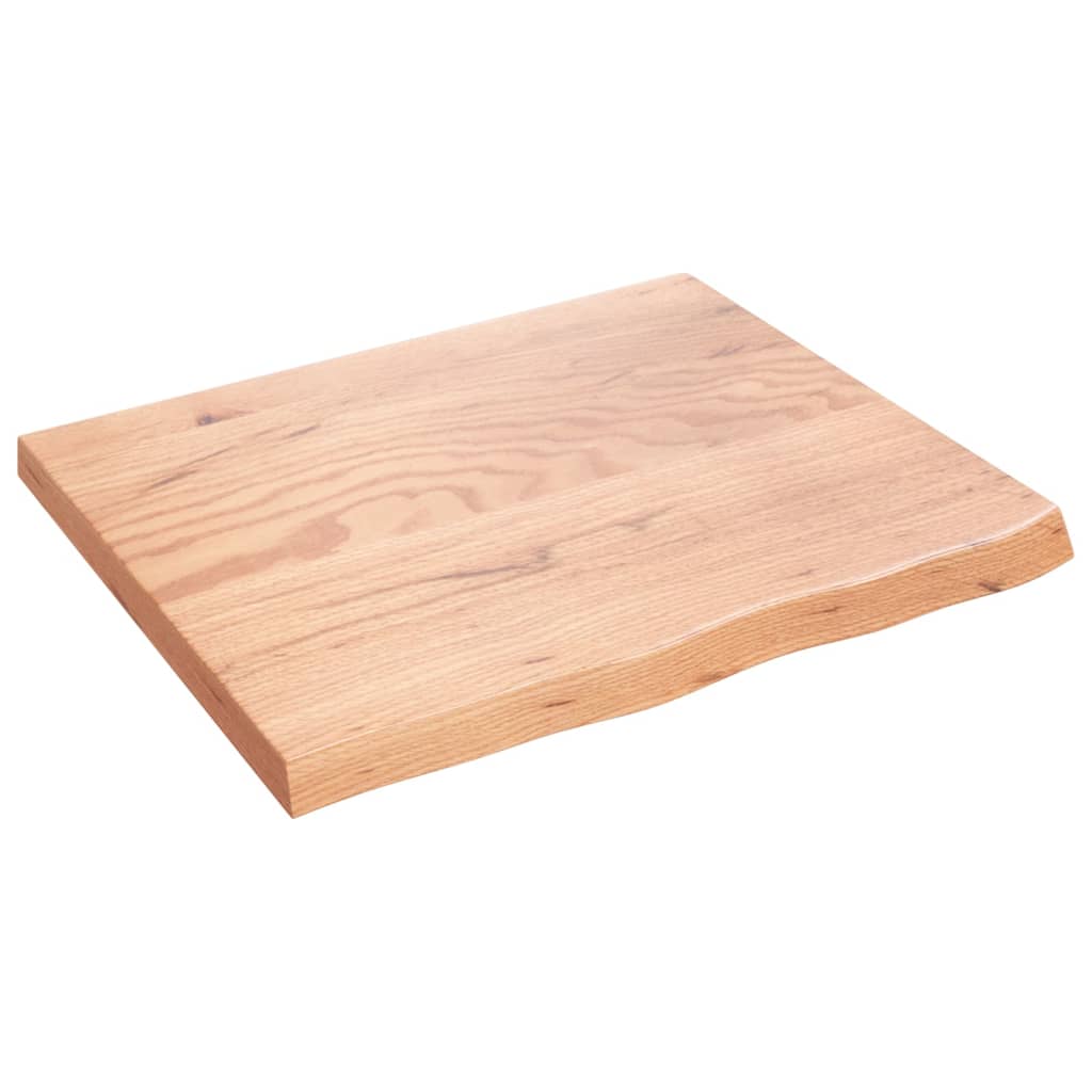 Bänkskiva badrum ljusbrun 60x50x2 cm behandlat massivt trä