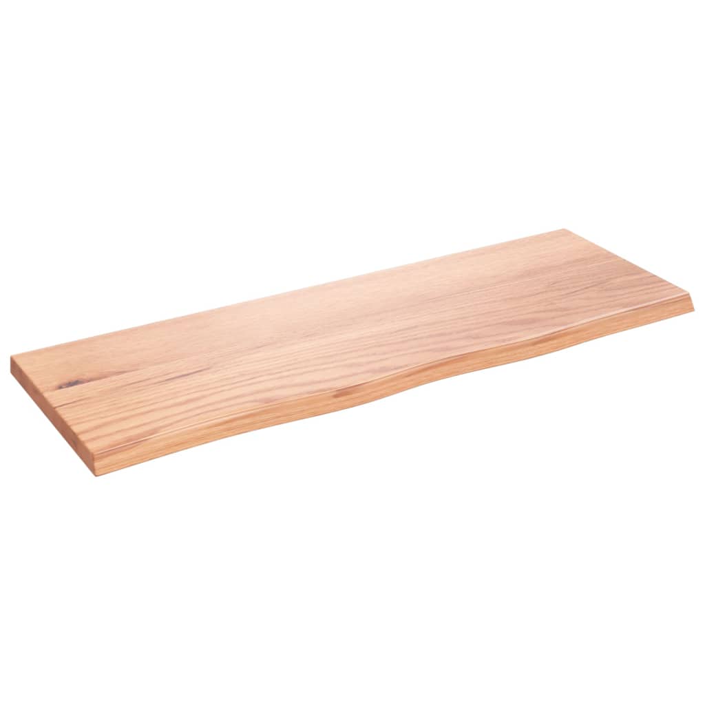 Bänkskiva badrum ljusbrun 80x30x2 cm behandlat massivt trä