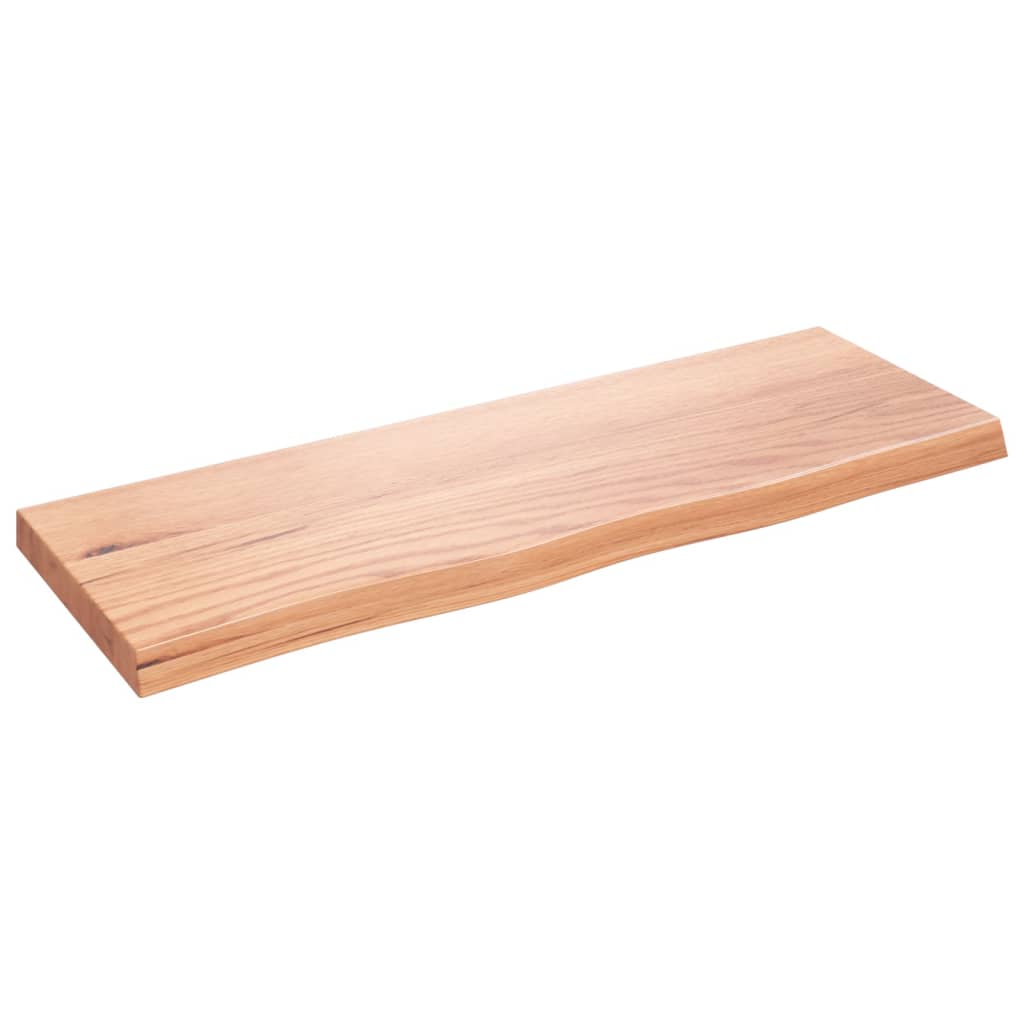Bänkskiva badrum ljusbrun 80x30x(2-4) cm behandlat massivt trä