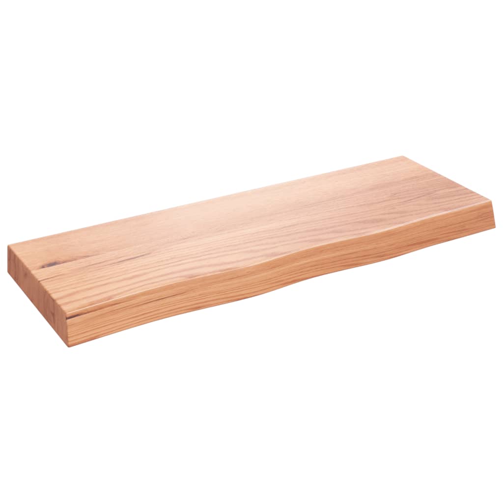 Bänkskiva badrum ljusbrun 80x30x(2-6) cm behandlat massivt trä