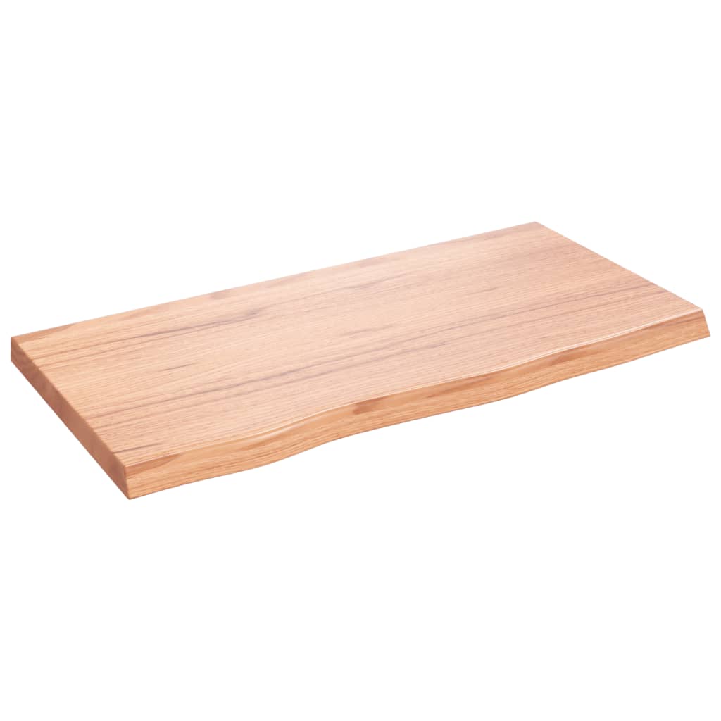 Bänkskiva badrum ljusbrun 80x40x(2-4) cm behandlat massivt trä