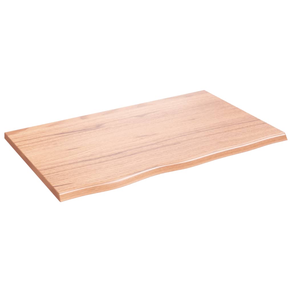 Bänkskiva badrum ljusbrun 80x50x2 cm behandlat massivt trä