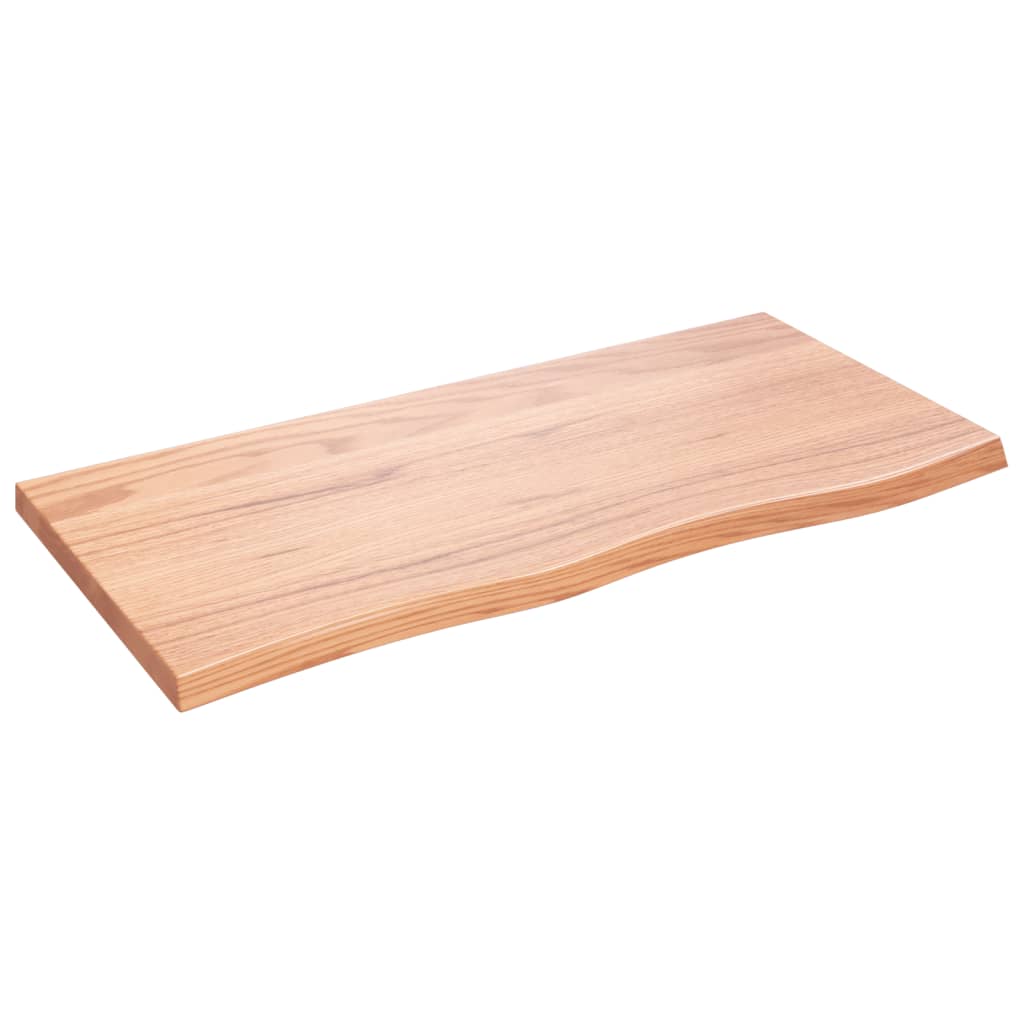 Bänkskiva badrum ljusbrun 100x50x(2-4) cm behandlat massivt trä