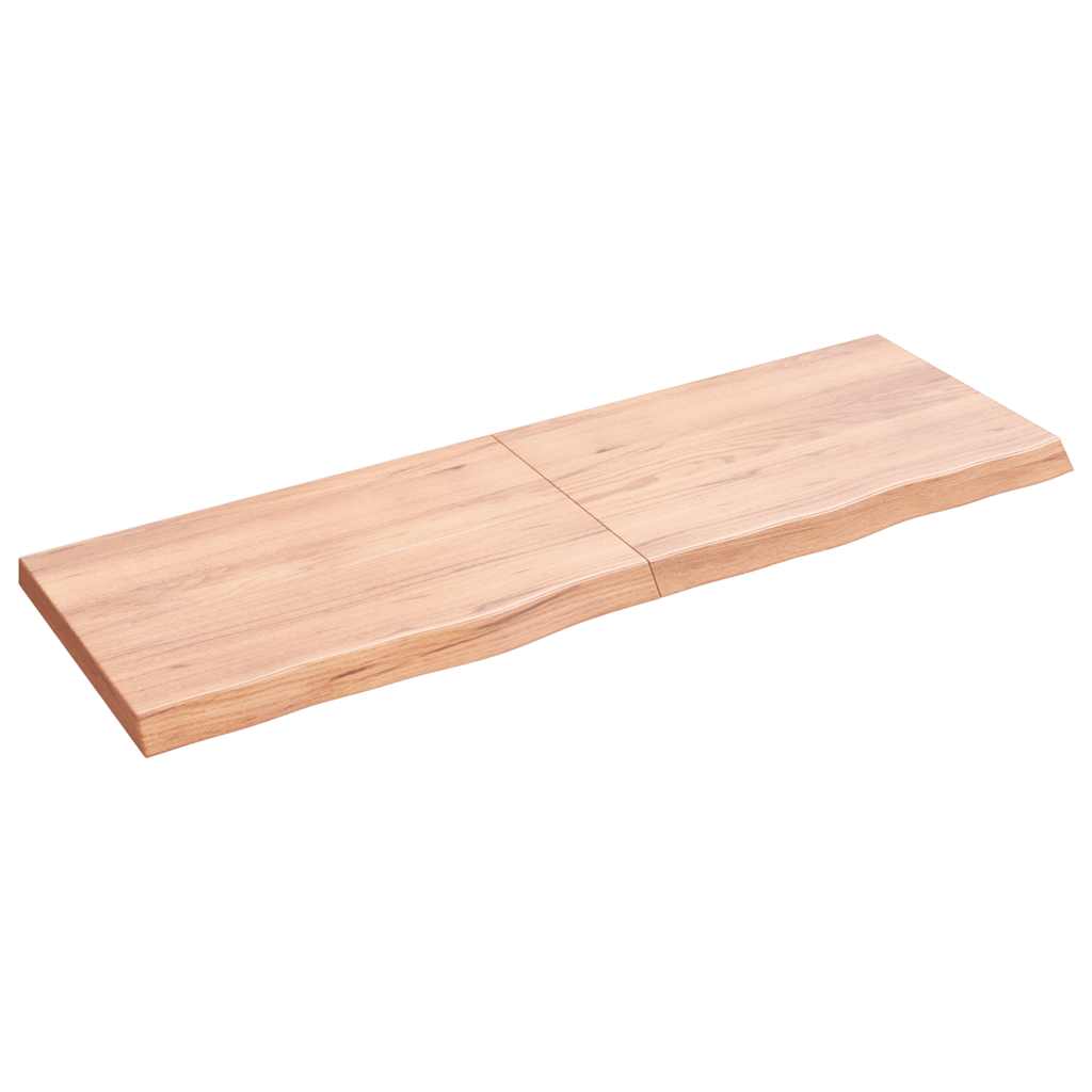 Bänkskiva badrum ljusbrun 120x40x(2-4) cm behandlat massivt trä