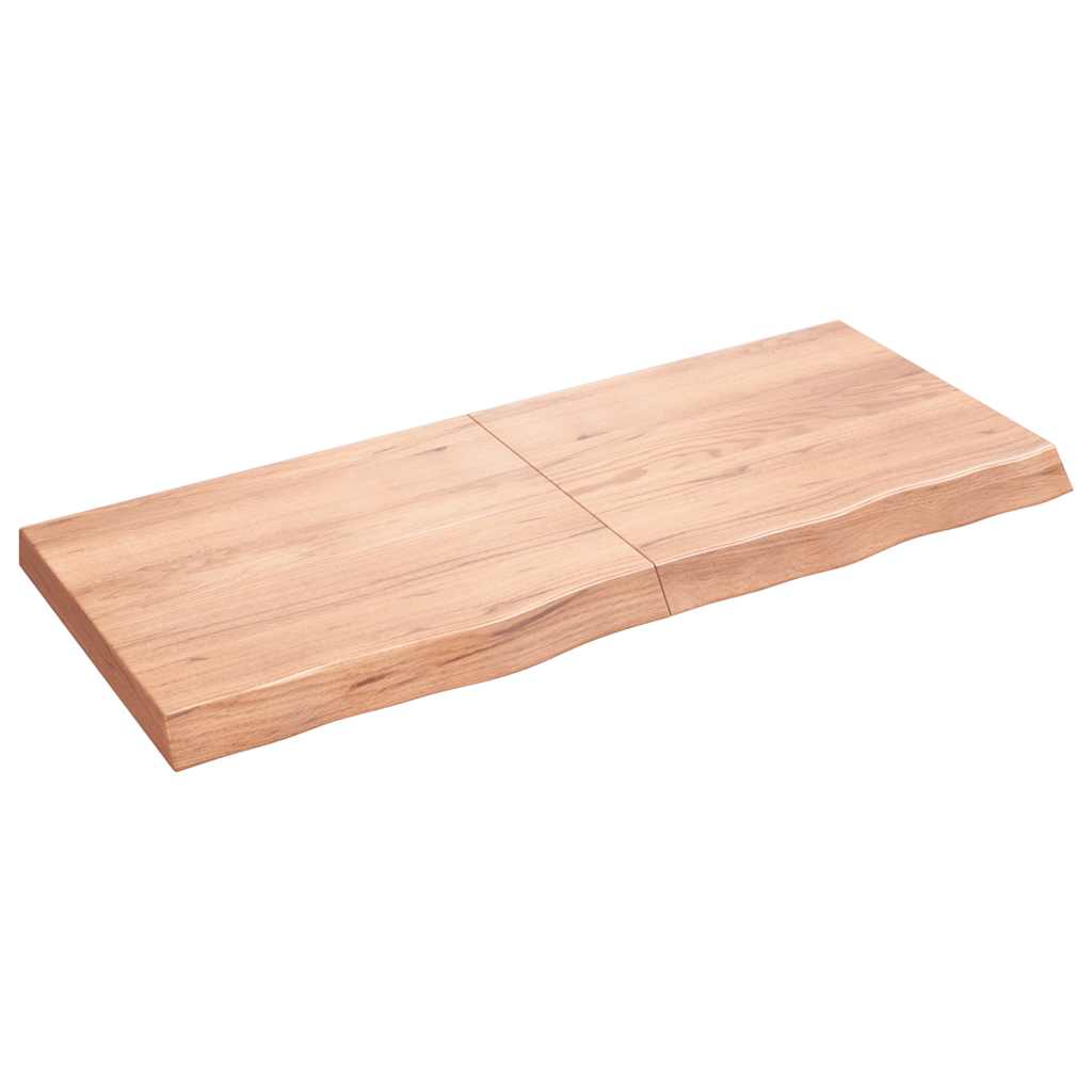 Bänkskiva badrum ljusbrun 120x50x(2-6) cm behandlat massivt trä