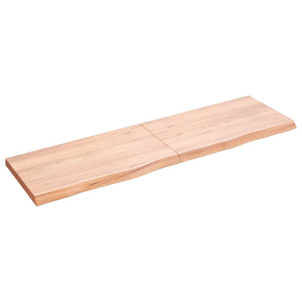 Bänkskiva badrum ljusbrun 140x40x(2-4) cm behandlat massivt trä